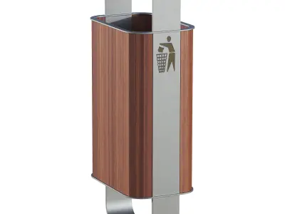 Trash Can Low-poly 3D model