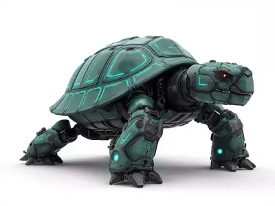 Sci-Fi Robot Armored Turtle 3D Model Low-poly 3D model