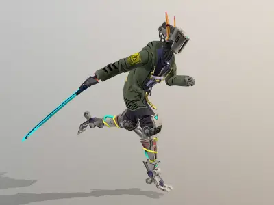 CYBORG Sword Warrior Run 3D model