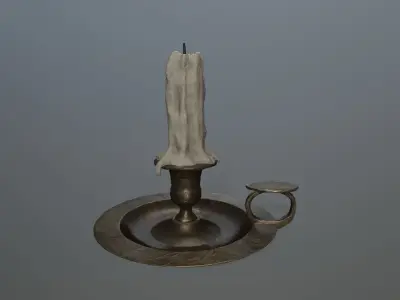 Candlestick candle Low-poly 3D model