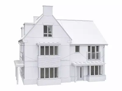 Neighborhood Houses P04 Low-poly 3D model