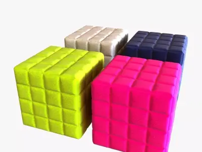 Buzzy cube design pouf 3D model