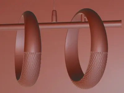 modern chandelier with 7 rotating circles 3D model