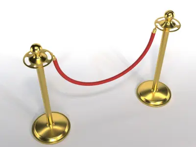 Red Rope Stanchion  3D model