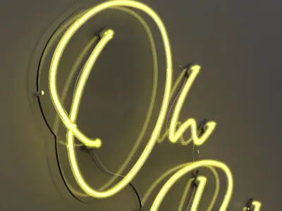 Oh Baby - Neon Sign 3D model