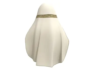 Palace Heritage Veil with Hair Low-poly 3D model