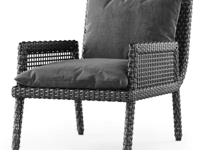 Rattan lounge chair DR51  3D model
