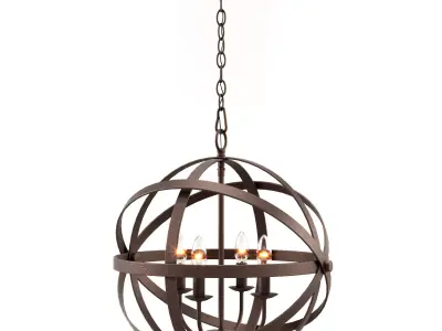 Orbit Globe Chandelier - 4 Light 3D model