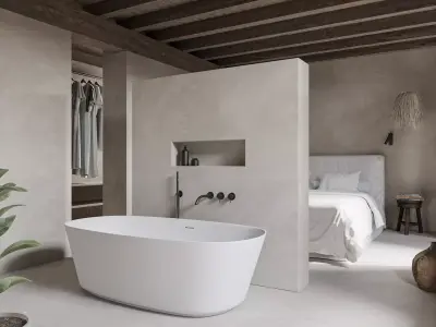 Bedroom and bathroom 3D model get