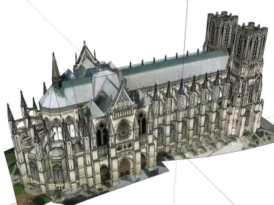 Architecture-Religion-God-Culture-Temple-028 cathedral with s... 3D model