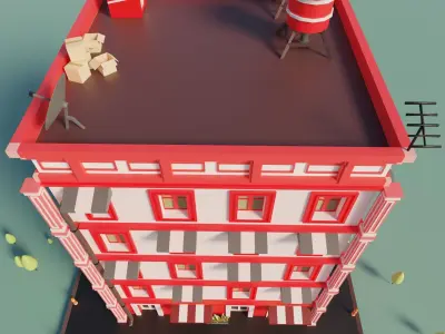 Apartments Building Low-poly 3D model