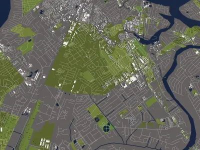 Jacksonville 50x50km City Map Model 3D model