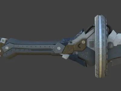 Futuristic SciFi Samurai Sword 2 Low-poly 3D model