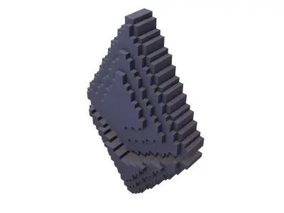 Voxel Ethereum v2 005 Low-poly 3D model