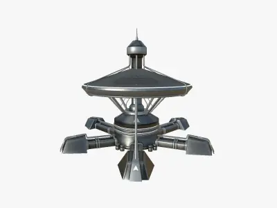 SciFi Facility C09 Dark Metal - Sci Fi Exterior Design Low-poly 3D model