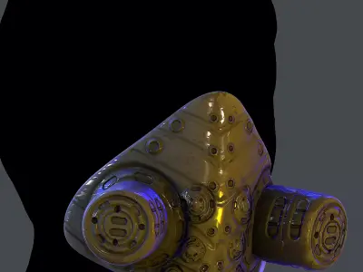 Gas mask helmet 3d model scifi Low-poly Low-poly  Low-poly 3D model get