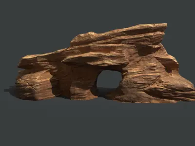 Red Rock Sandstone Pbr 5 Low-poly 3D model