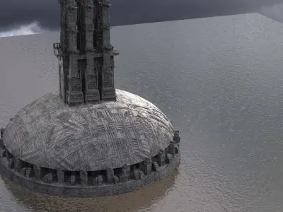 Sci-Fi Dome Kit bash 4 city models 3D model