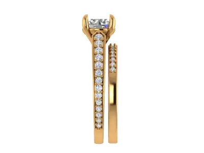 Round Diamond Engagement Ring 3D print model shop