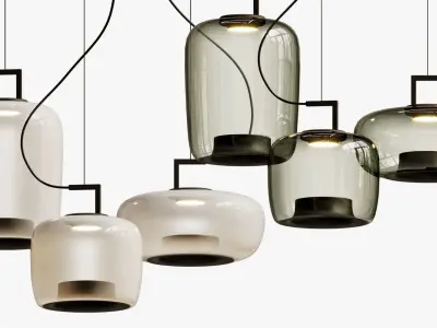 Brokis Brokisled Glass Pendant Lamp Double 3D model