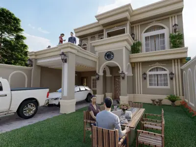 Beautiful Farm House Design In 35 x 70 Dimension Size  Low-poly 3D model