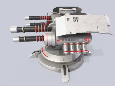 Plasma turret Low-poly 3D model 5