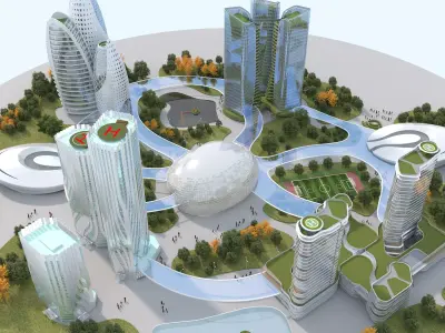 Future City Low-poly 3D model buy