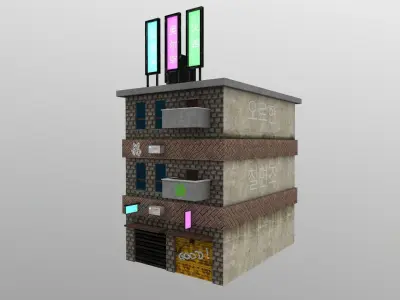 Cyberpunk City - Building 29 Low-poly 3D model