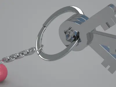 7 Pool Snooker Ball with Keychain 3D model