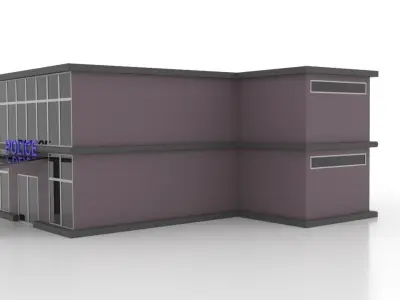 City police station 3 Low-poly 3D model