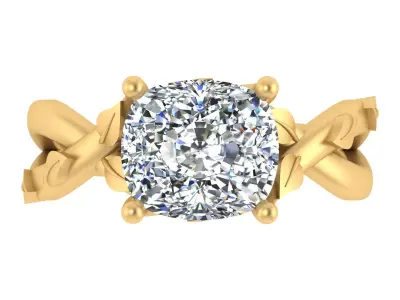 Natures Embrace Solitaire Ring 3D print model