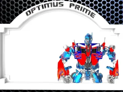 Optimus Prime Bedroom Door Sign Template - 2 versions 3D print model