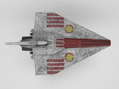 Star Wars Acclamator Low-poly 3D model
