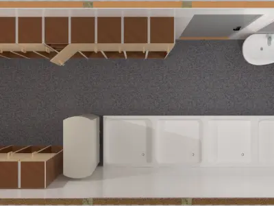 Modular sanitary module 15m2 3D model 2 3D model