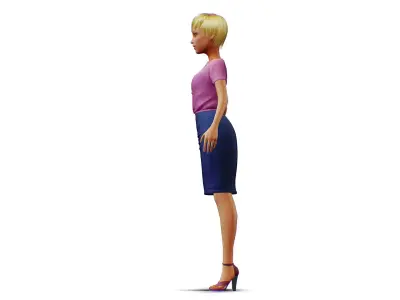 Young Woman - Smart Casual Clothes - Chic Street Style Outfit HP 3D model