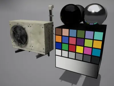 Old air conditioning condenser unit Low-poly 3D model