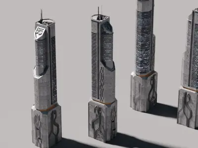 Futuristic Skyscraper 3D model buy