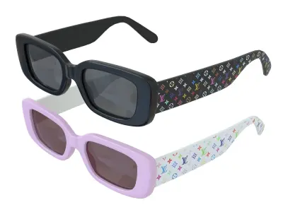 Louis Vuitton X Murakami Multigram Cat Eye Sunglasses Low-poly 3D model