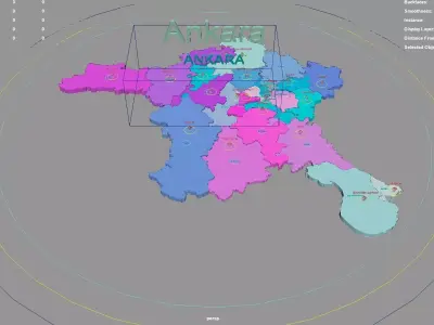 Ankara  Central Anatolia Region  Turkey map region geography 3D model