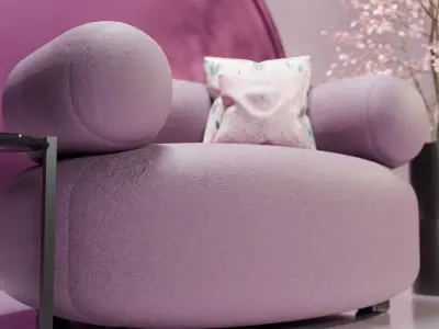 Archviz Single Seat 5 Basic Scene and Lighting  3D model
