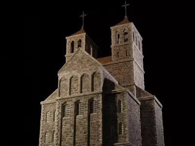 church medieval Low-poly 3D model