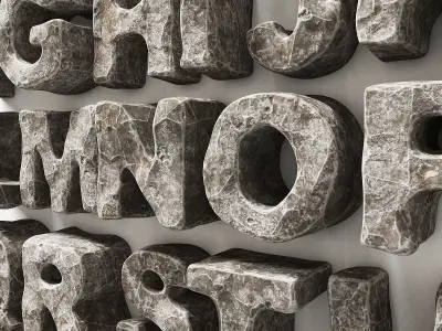 Stone letters english 3D model