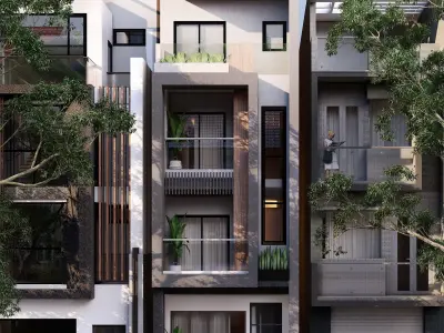 5F Street house 3D model