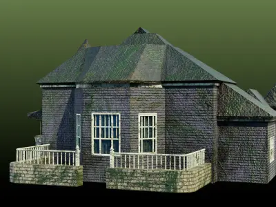 Old Abandoned House08 All PBR Unity UE Textures Included Low-poly 3D model