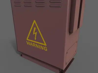 PBR Electric Box Red V3 Low-poly 3D model