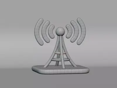 Cartoon Telecommunication Tower Low-poly 3D model