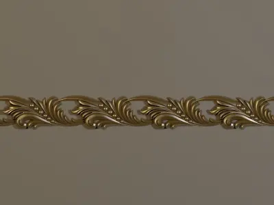 baguette shabby chic scalloped edge trim 3D model