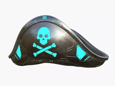 SciFi Pirate Hat A07 - Futuristic Character Design Low-poly 3D model