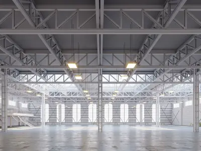 low poly warehouse 19 3D model