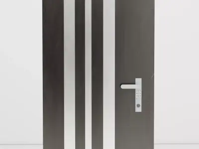 Safe Vault Door and Metal Security Door with Interior Scene 3D model